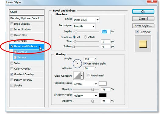 طريقة عمل النص الذهبي الذي يلمع  درس احترافي   Bevel-emboss-options