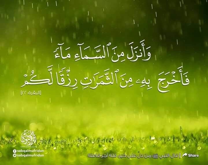 وَأَنْزَلَ مِنَ السَّمَاءِ مَاءً فَأَخْرَجَ بِهِ مِنَ الثَّمَرَاتِ رِزْقًا  لَكُمْ فَلَا تَجْعَلُوا لِلَّهِ أَنْدَادًا وَأَنْتُمْ ت… | Arabic  calligraphy, Lockscreen
